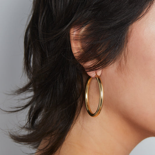 Large Tube Hoop Earrings