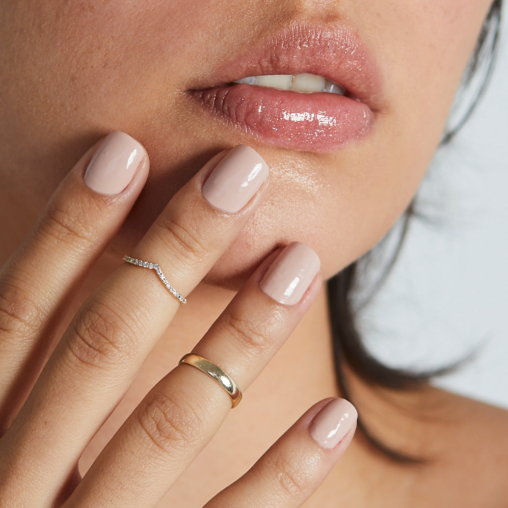 Midi V Ring with Lab Diamonds