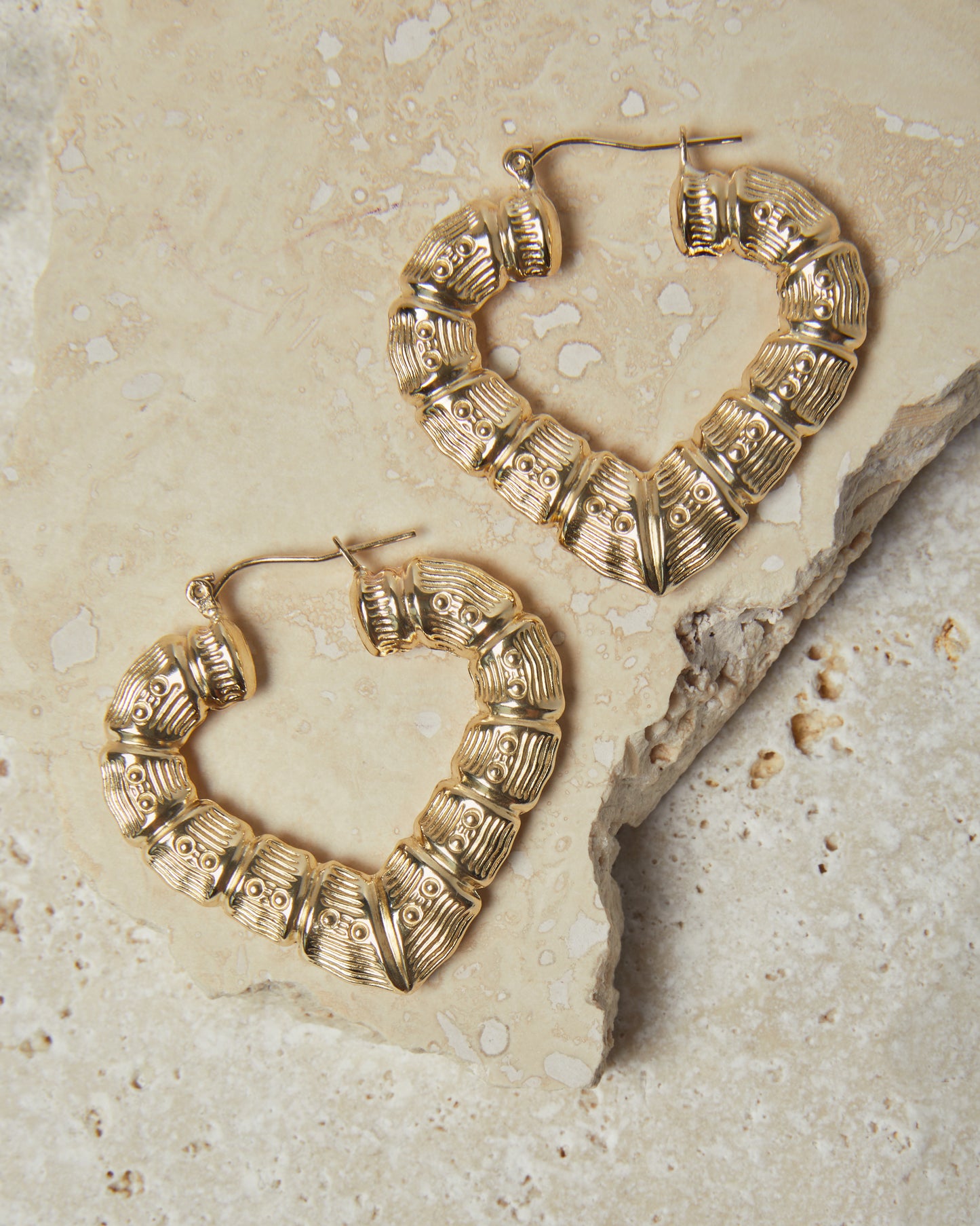 Heart Bamboo Hoops