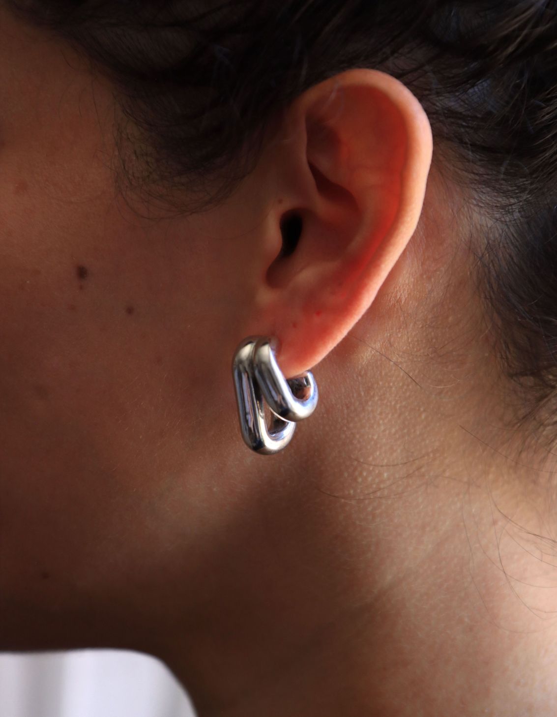 Silver J-Hoop Earrings