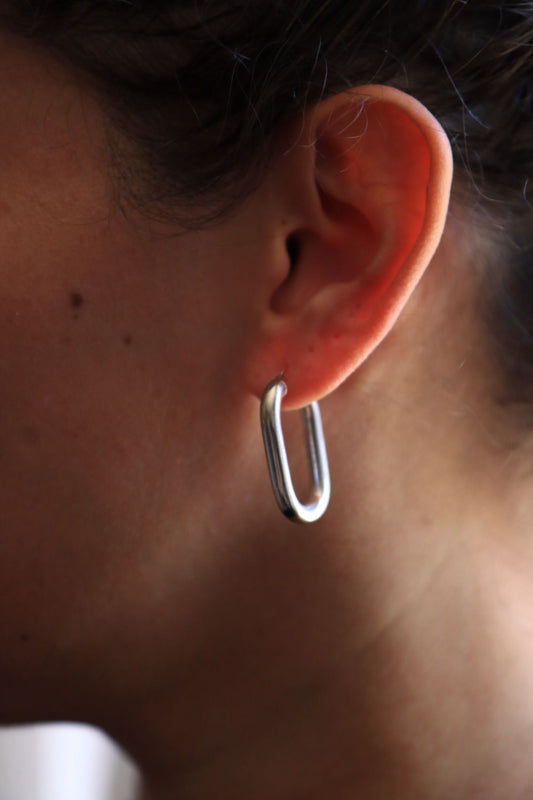 Silver Oval Tube Hoops